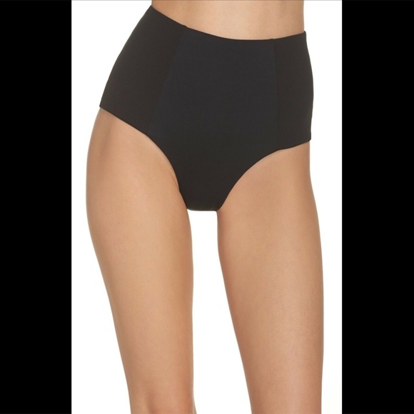 NWT $99 L Space Jackie High Waist Bitsy Cut Bikini Bottoms‎ Black [ Medium ] - Picture 5 of 12